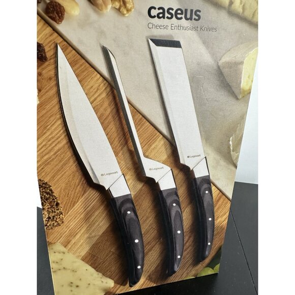 Legnoart "Caseus" Cheese Enthusiast Set Of 3 Knives Wood Handle Italy (B-10) - Picture 2 of 15
